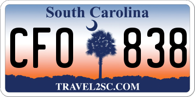 SC license plate CFO838