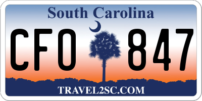 SC license plate CFO847
