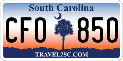 SC license plate CFO850