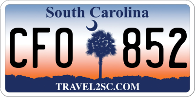 SC license plate CFO852