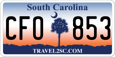 SC license plate CFO853