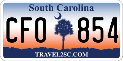 SC license plate CFO854