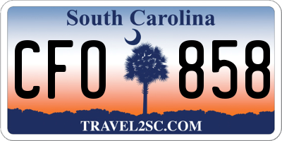 SC license plate CFO858