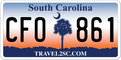 SC license plate CFO861
