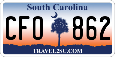 SC license plate CFO862
