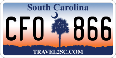SC license plate CFO866
