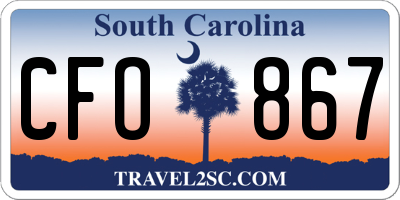 SC license plate CFO867
