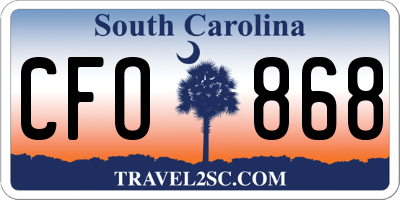 SC license plate CFO868