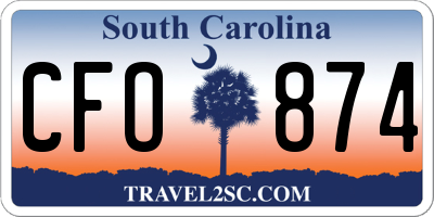 SC license plate CFO874