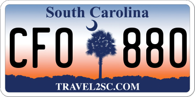 SC license plate CFO880