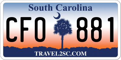 SC license plate CFO881