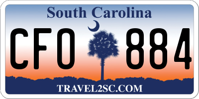 SC license plate CFO884
