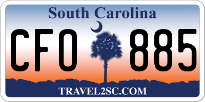 SC license plate CFO885