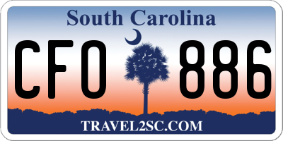 SC license plate CFO886