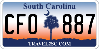 SC license plate CFO887