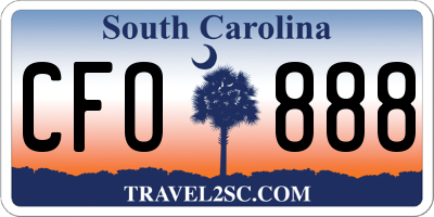 SC license plate CFO888