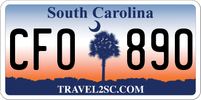 SC license plate CFO890