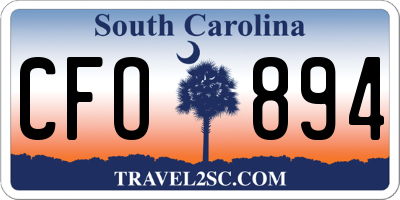 SC license plate CFO894