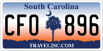 SC license plate CFO896