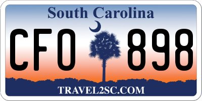 SC license plate CFO898