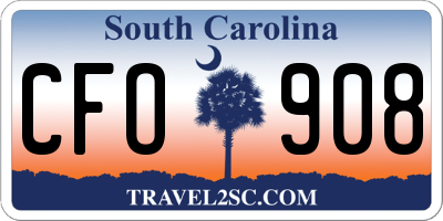SC license plate CFO908