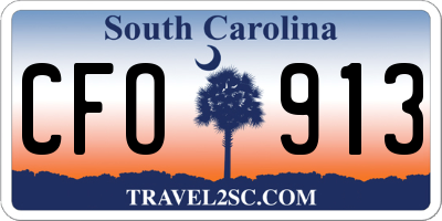SC license plate CFO913