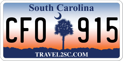 SC license plate CFO915