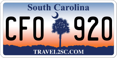 SC license plate CFO920