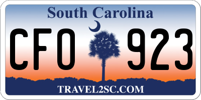 SC license plate CFO923