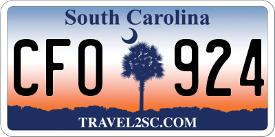 SC license plate CFO924
