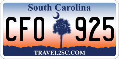 SC license plate CFO925