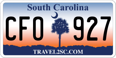 SC license plate CFO927