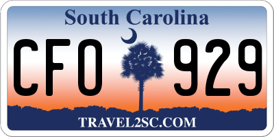 SC license plate CFO929