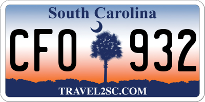 SC license plate CFO932