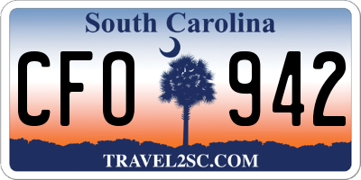 SC license plate CFO942