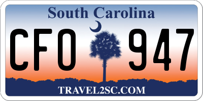 SC license plate CFO947