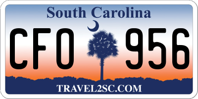 SC license plate CFO956