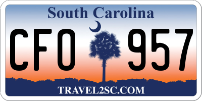 SC license plate CFO957