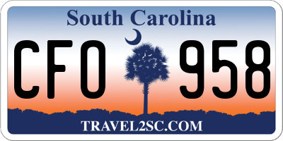 SC license plate CFO958