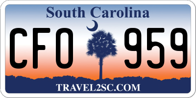 SC license plate CFO959