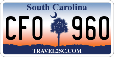 SC license plate CFO960