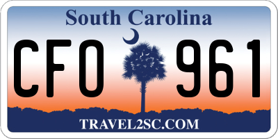 SC license plate CFO961