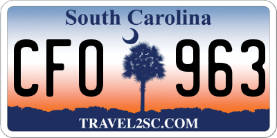 SC license plate CFO963