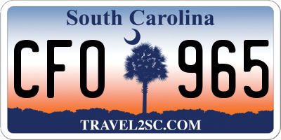 SC license plate CFO965