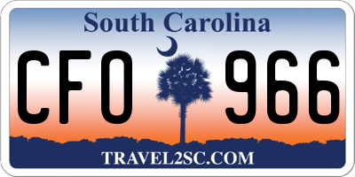 SC license plate CFO966
