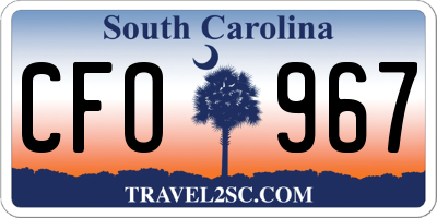 SC license plate CFO967