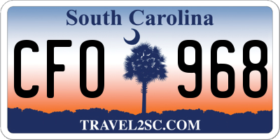SC license plate CFO968