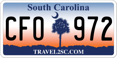 SC license plate CFO972