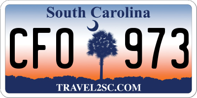SC license plate CFO973