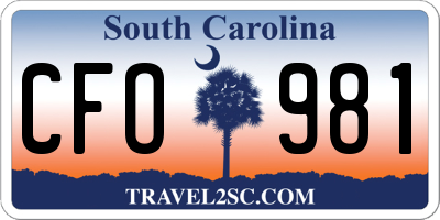 SC license plate CFO981